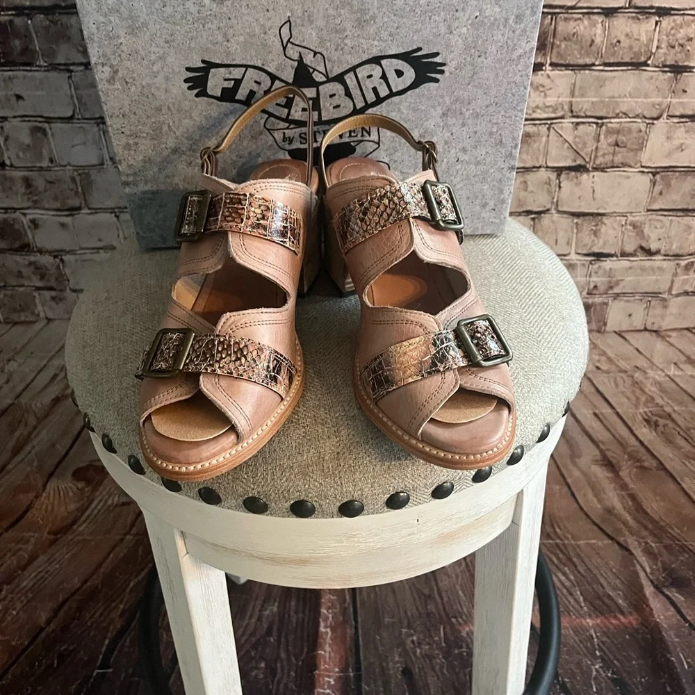 Comfortable Women's Leather Slingback Sandals - Neutral Pink - Picture 2 of 6